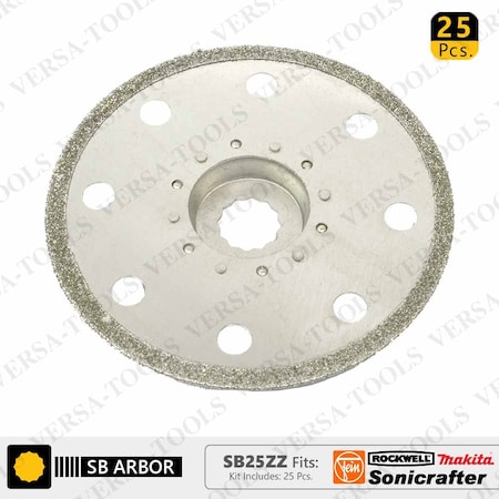 Versa Tool 100mm Full Round Electroplated Diamond Grout Blade, 10mm Offset Mount, PK 25 SB25ZZ